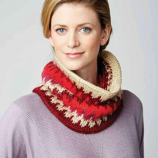 Caron Crochet Tunisian Fair Isle Cowl