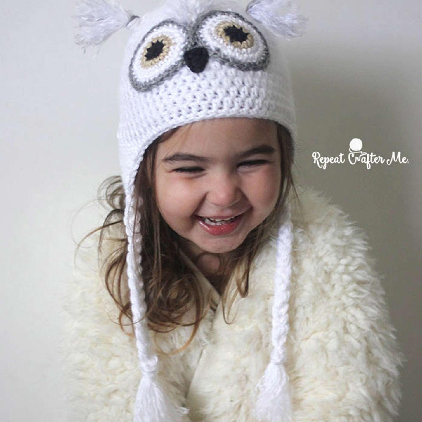 Caron Snowy Owl Crochet Hat