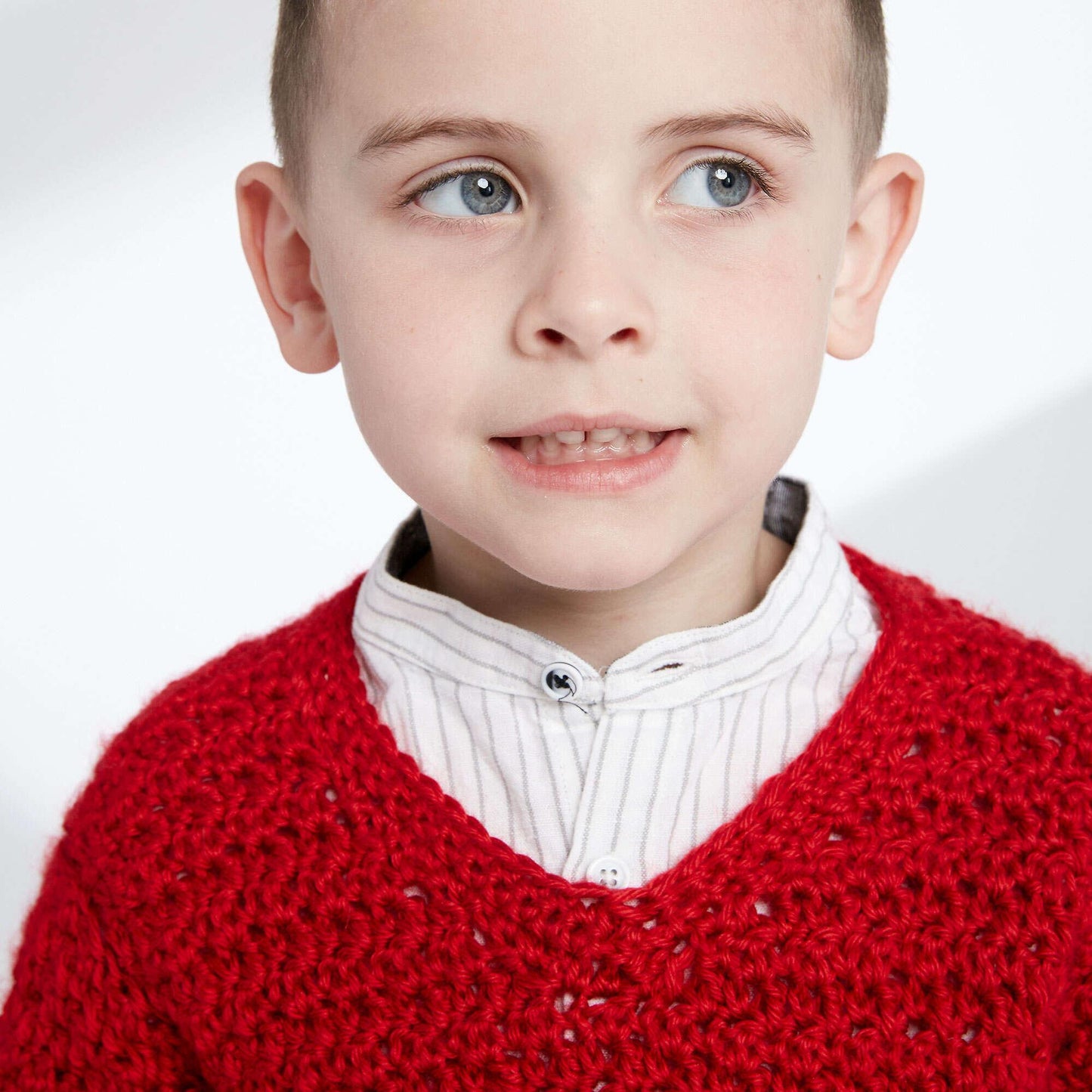 Caron Child's Crochet V-Neck Pullover