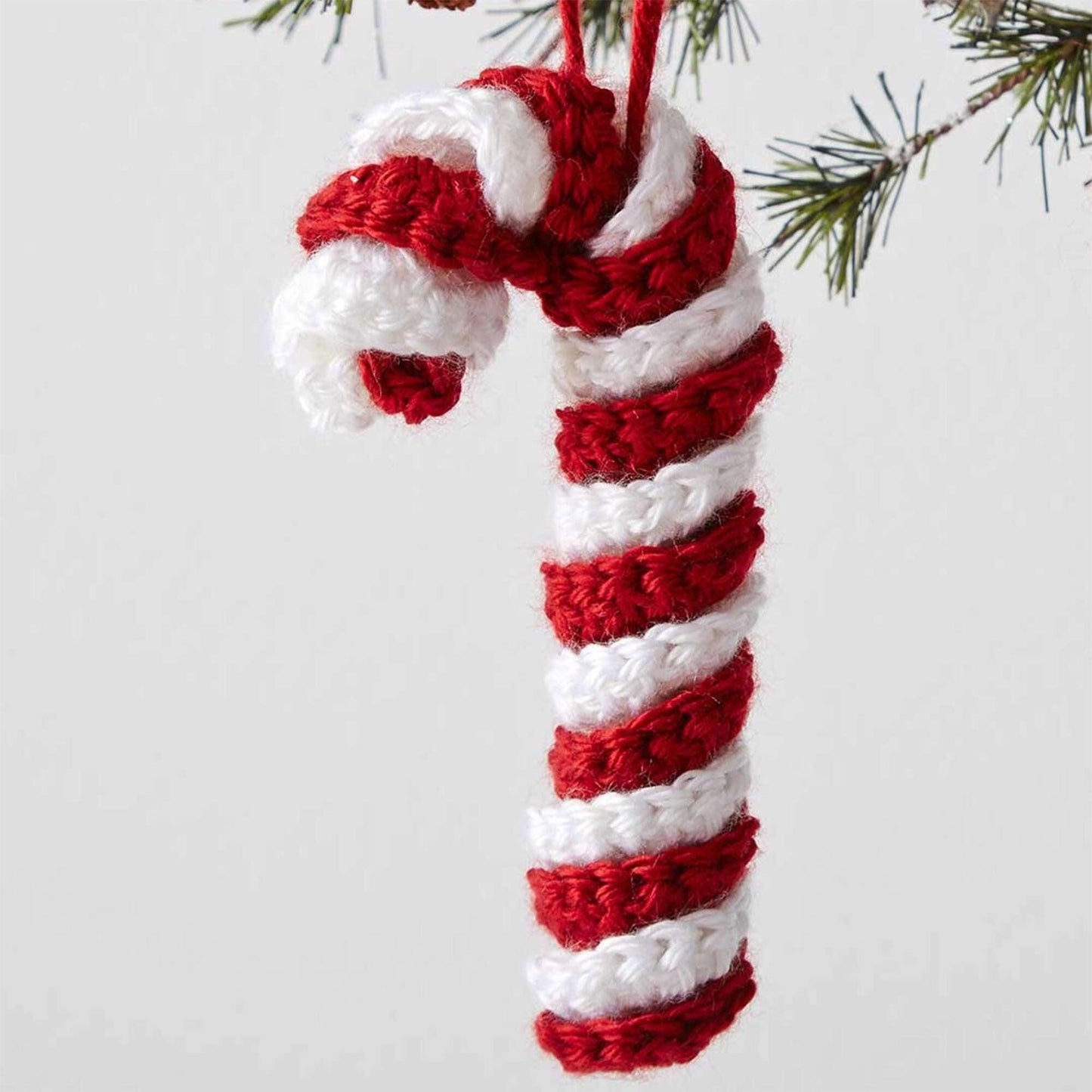 Caron Crochet Candy Cane Ornament