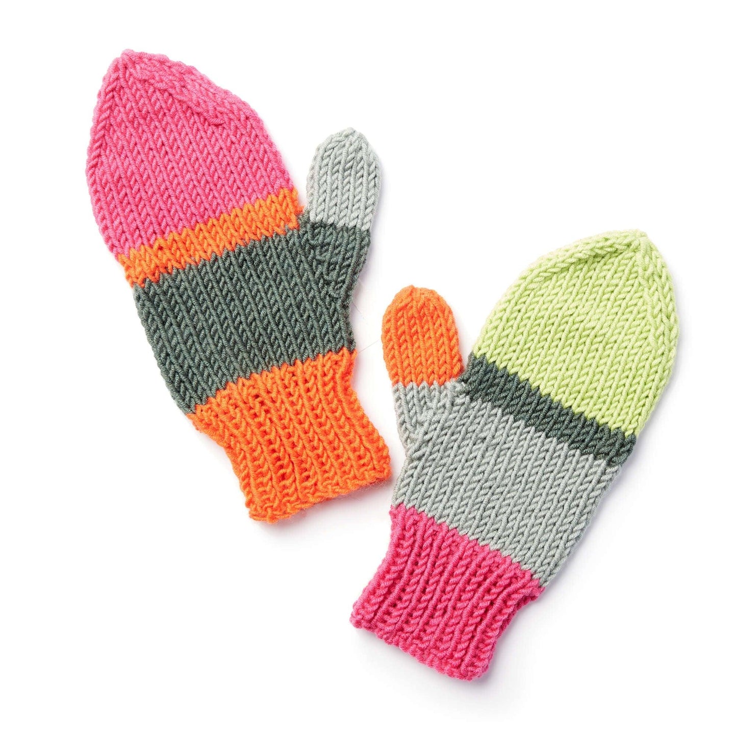 Caron X Pantone Find A Match Knit Mittens