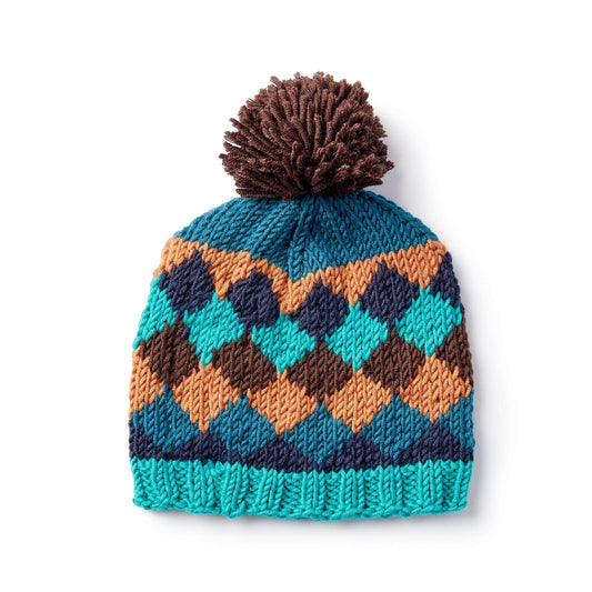 Caron X Pantone Knit Harlequin Hat