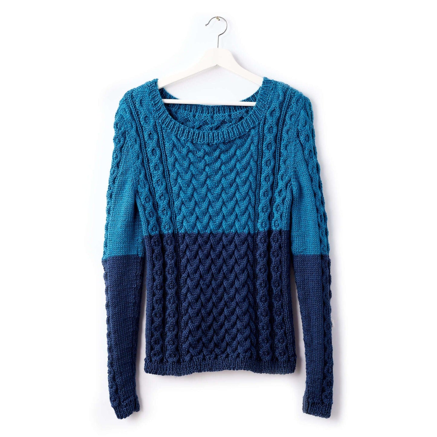 Caron Dipped Cable Knit Pullover