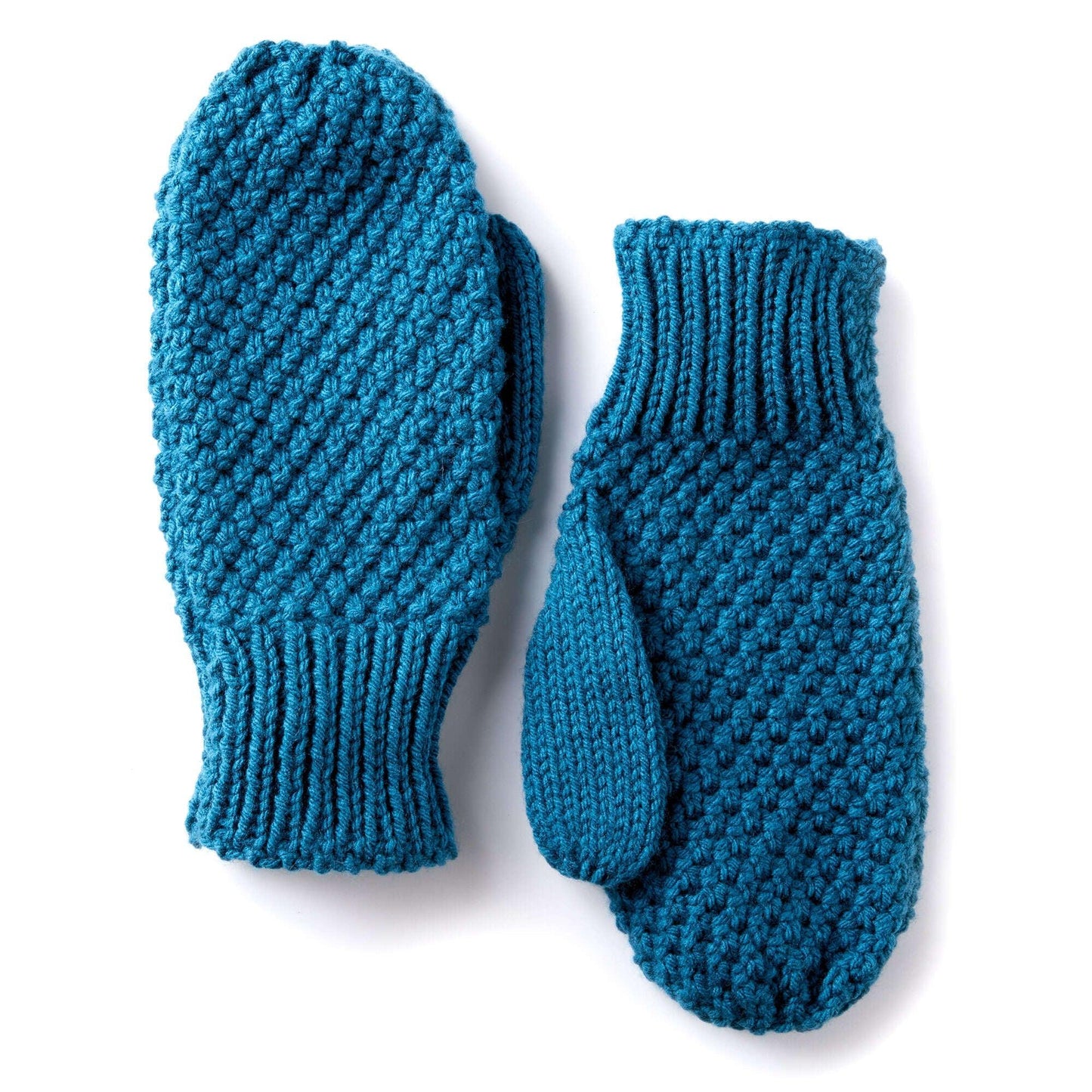 Caron Textured Family Knit Mittens