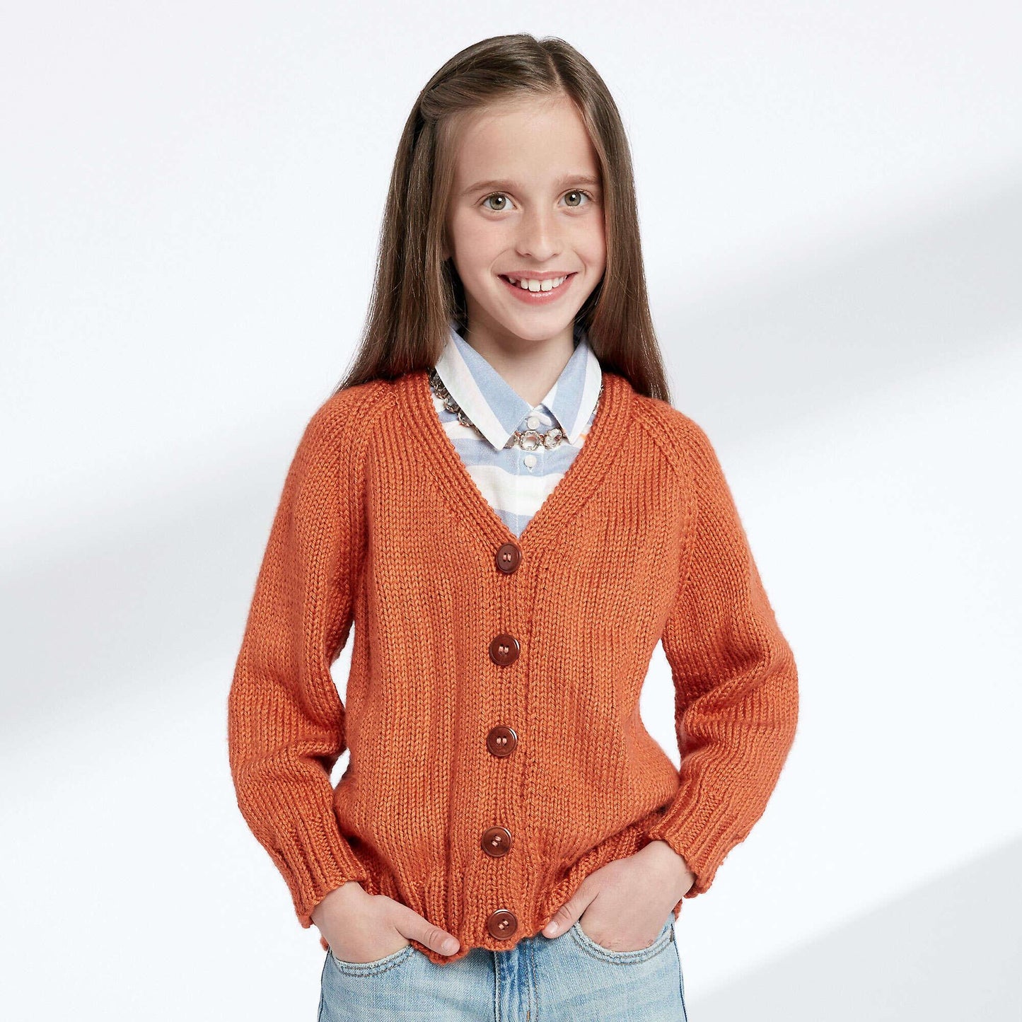 Caron Child's Knit V-Neck Cardigan