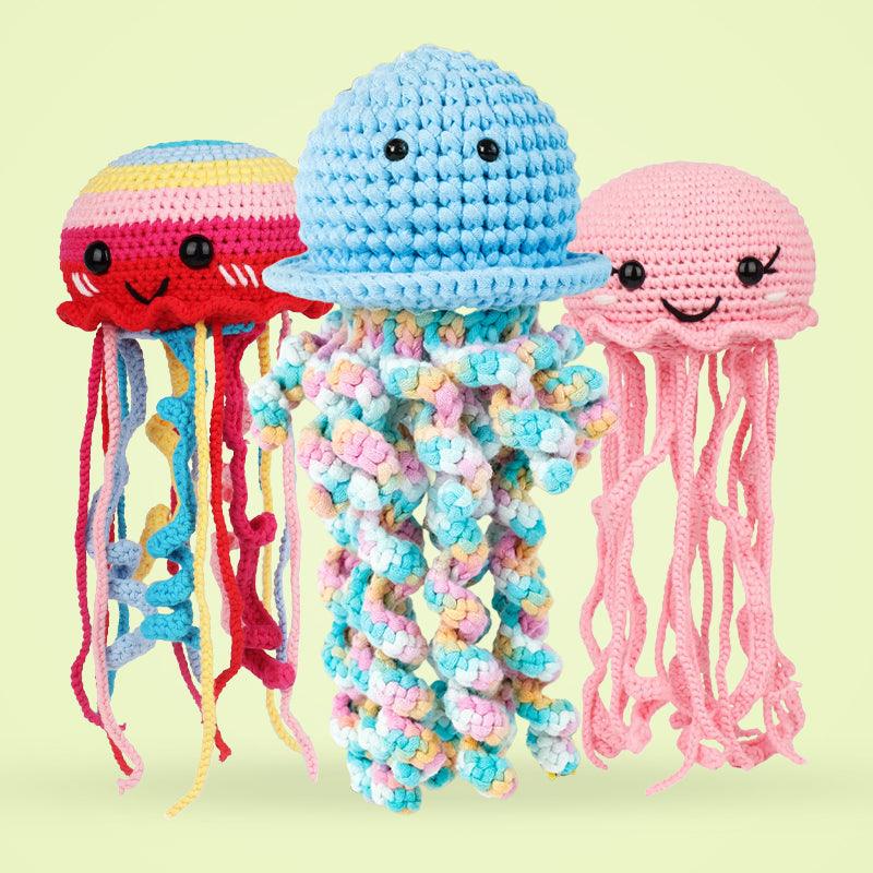 Beginners Crochet Kit-Colorful jellyfish - Dynamic Frog