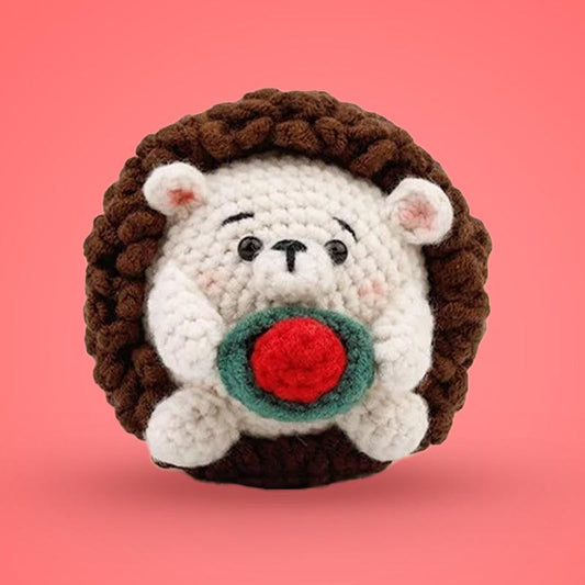 White Hedgehog Crochet Kit for Beginners – Stitch Your Own Adorable Prickly Pal!🦔 - Dynamic Frog