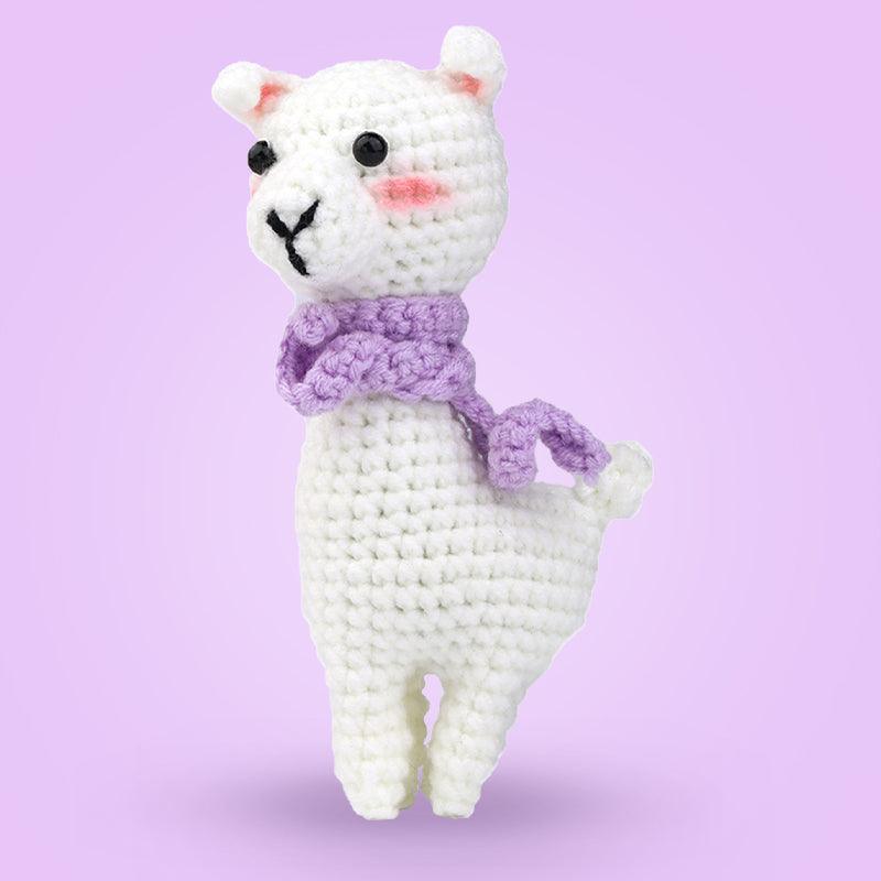 Alpaca Crochet Kit for Beginners – Create Your Own Cozy Scarf-Wearing White Alpaca!🦙🧶💜 - Dynamic Frog