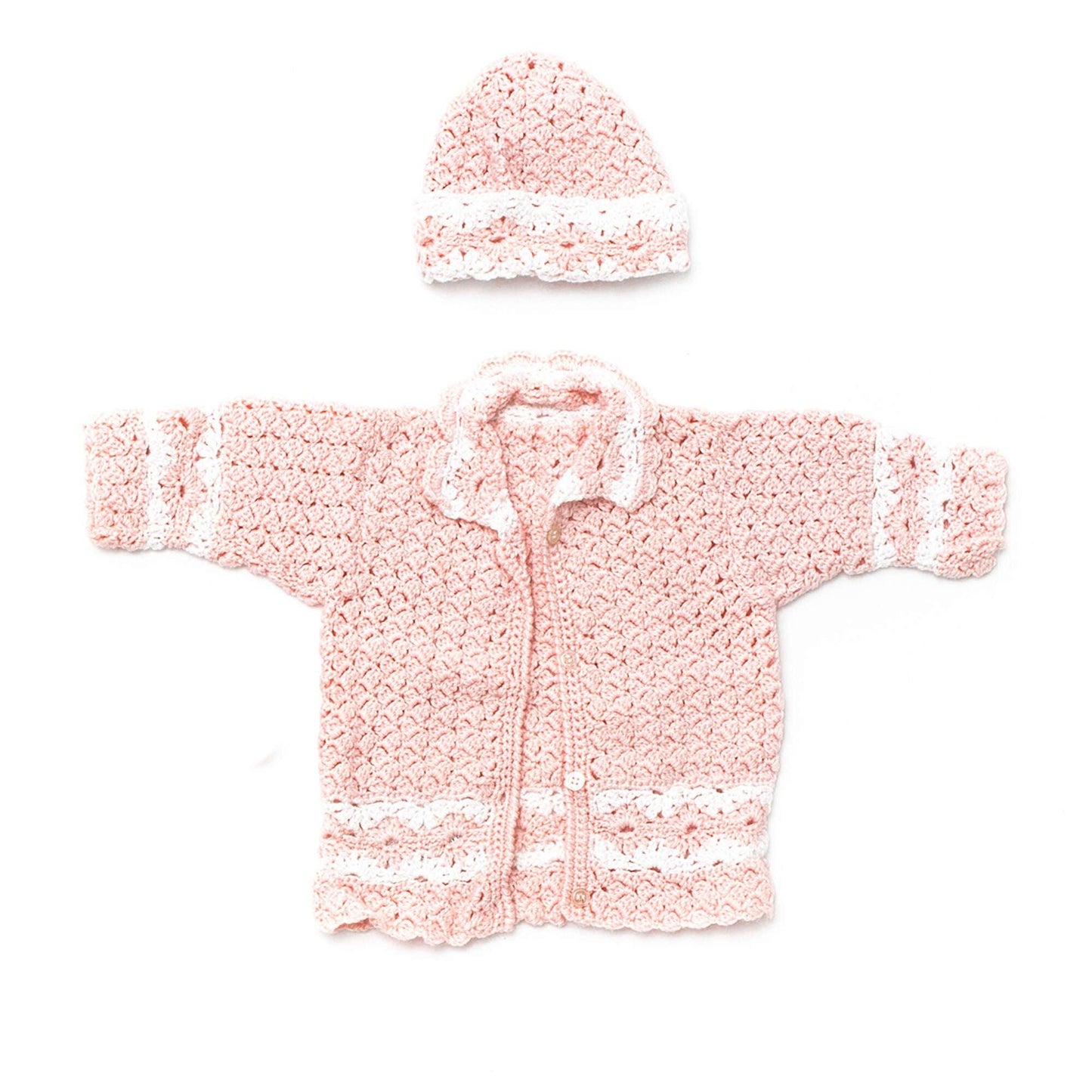 Patons Daisy Chain Crochet Cardigan & Hat