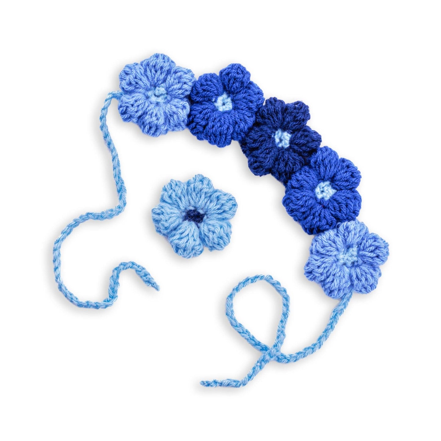 Red Heart Puffy Flower Crochet Hairband & Hair Clips