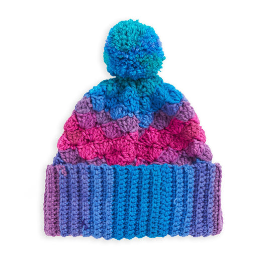 Red Heart Stripy Shell Stitch Crochet Hat