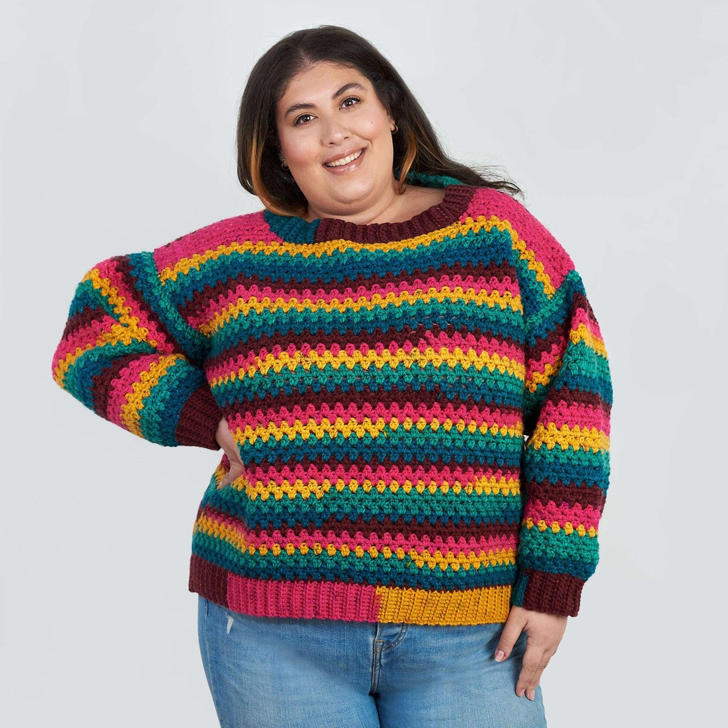 Red Heart Party People Crochet Sweater