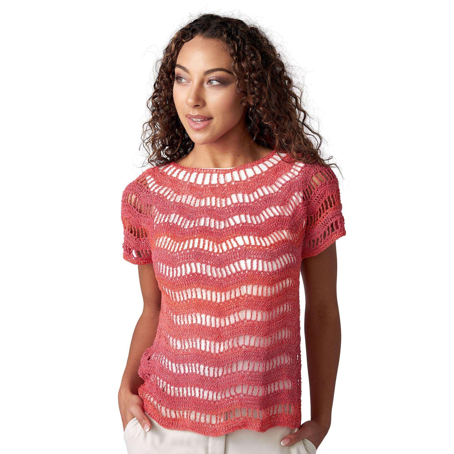 Red Heart Zig Zag Crochet Top