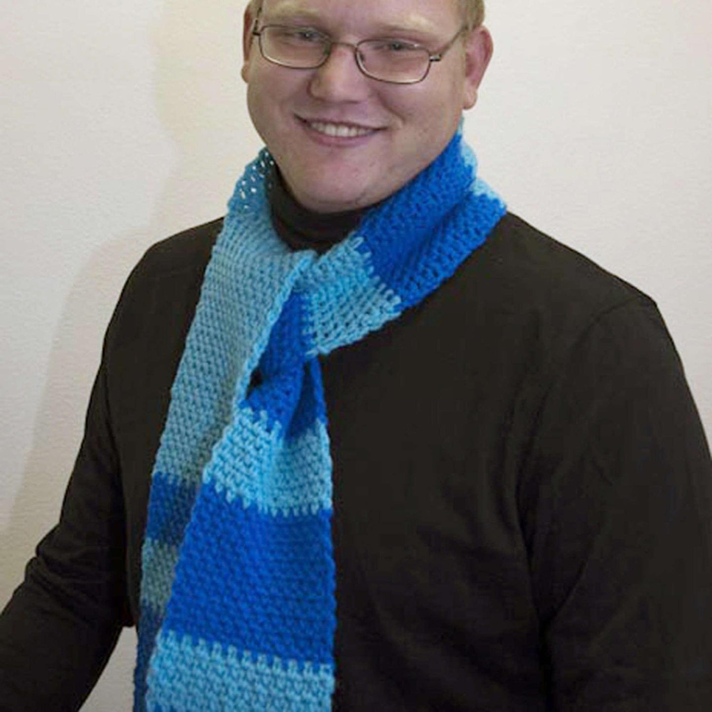 Red Heart Special Olympics Striped Crochet Scarf