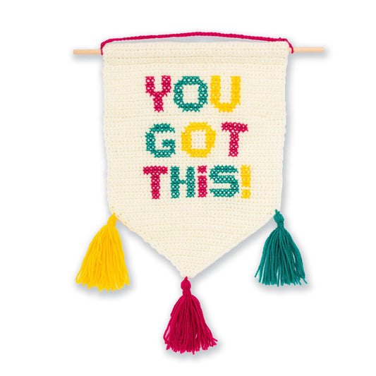 Red Heart “You Got This” Motivational Crochet Banner