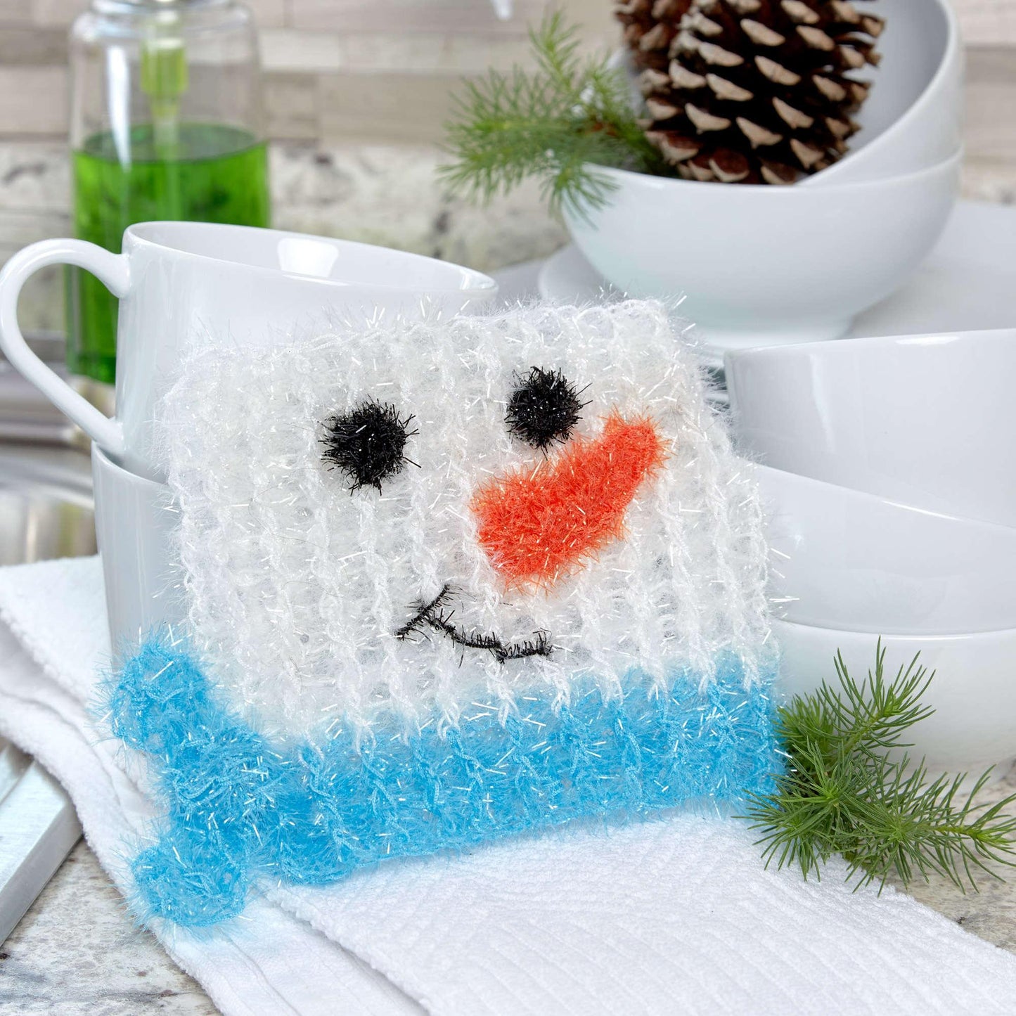 Red Heart Crochet Snowman In The Square Scrubby