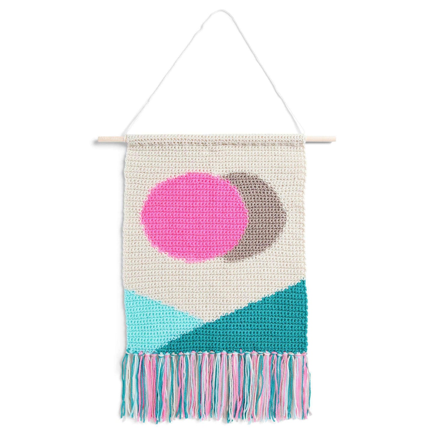 Red Heart Sun, Moon & Mountains Crochet Wall Hanging