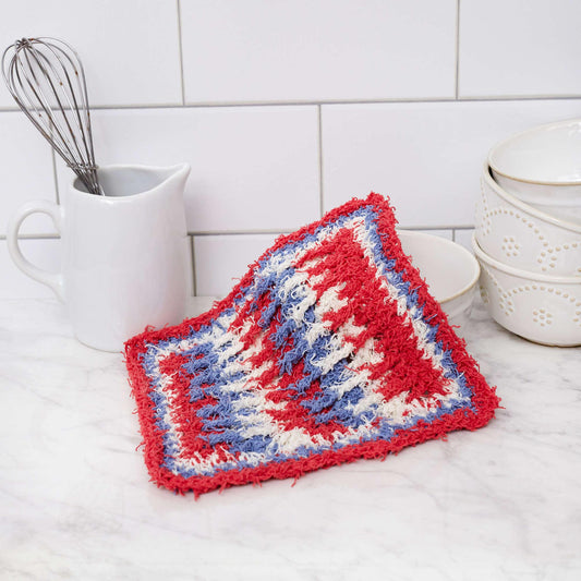 Red Heart Post Stitch Crochet Washcloth