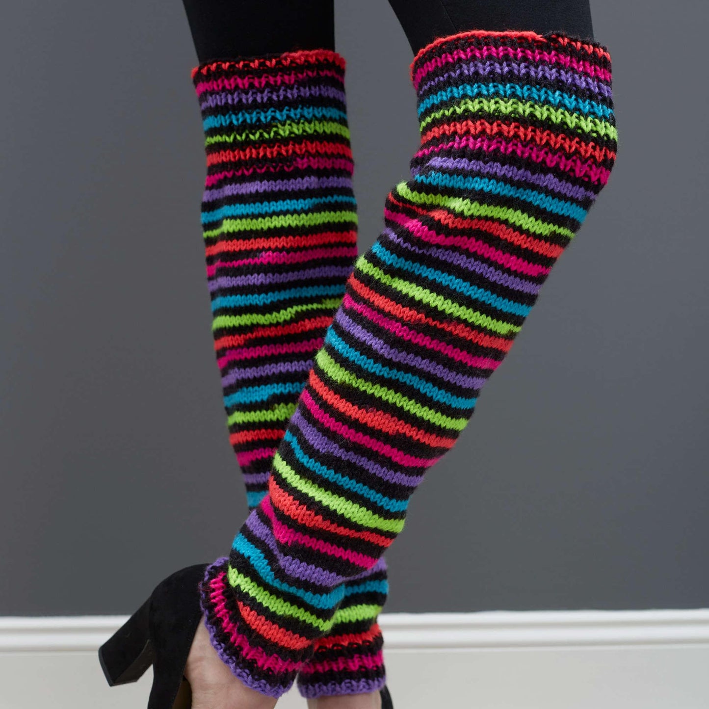 Red Heart Thigh High Knit Leg Warmers