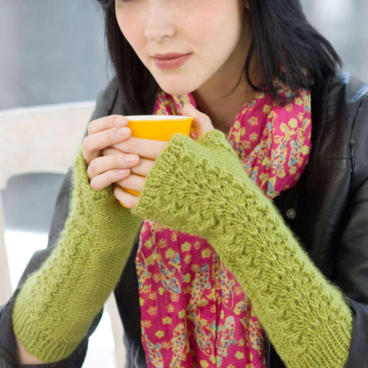 Red Heart Lettuce Knit Arm Warmers