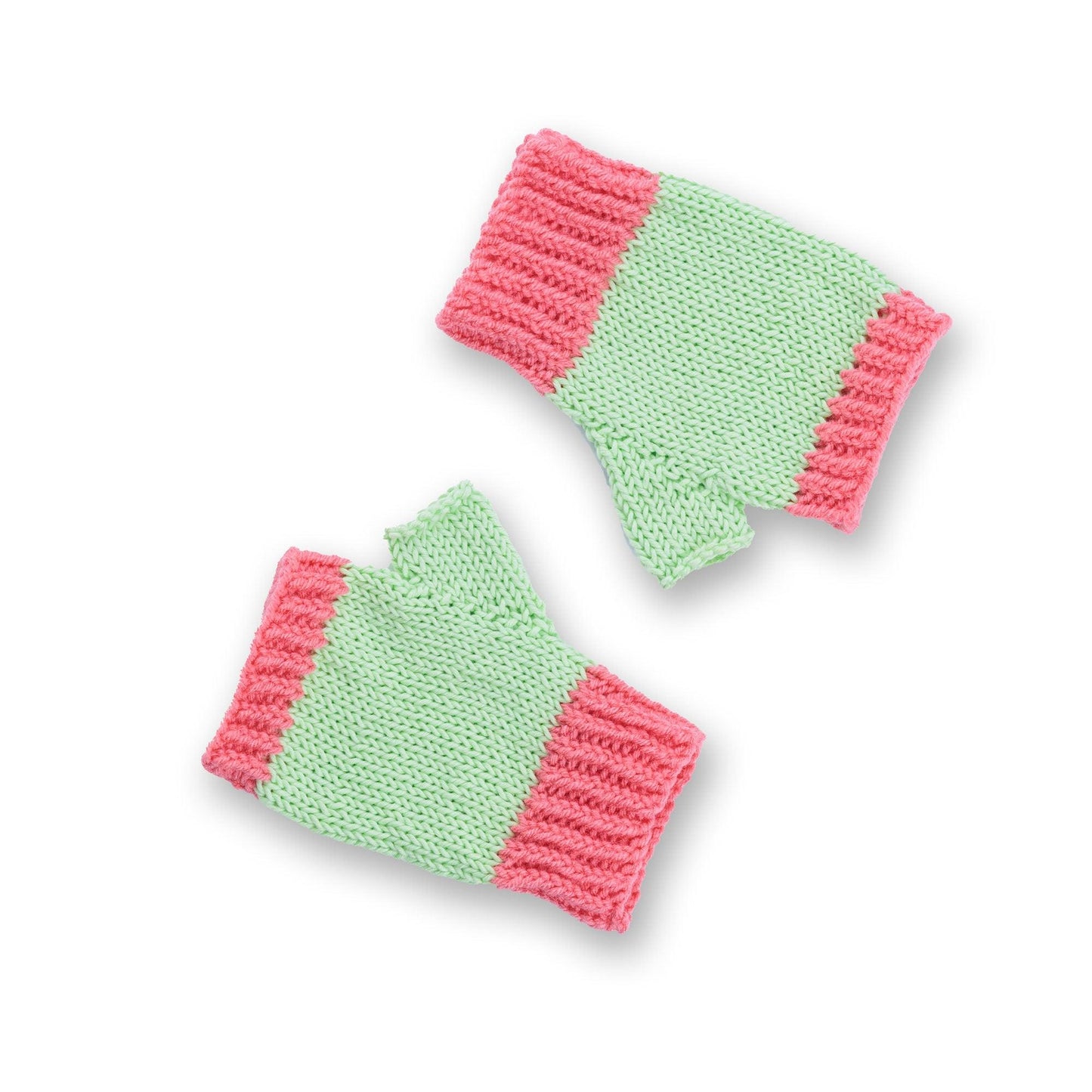 Red Heart Radiant Ribbed Knit Fingerless Mittens