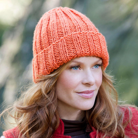 Red Heart Easy-Fit Ribbed Hat