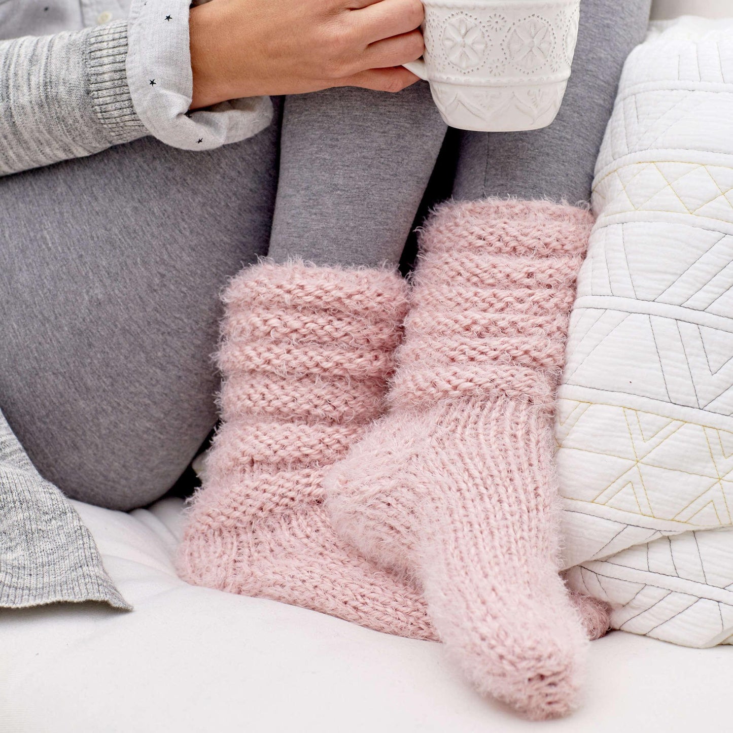 Red Heart Knit Slouchy Socks