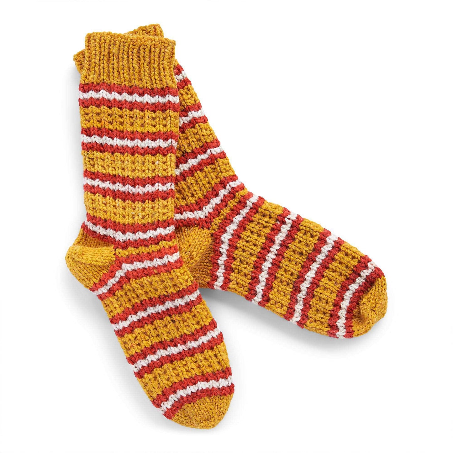 Red Heart Striped Cozy Knit Socks