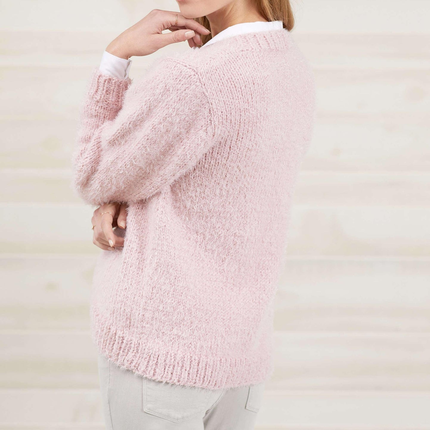 Red Heart No-Button Cozy Knit Cardigan