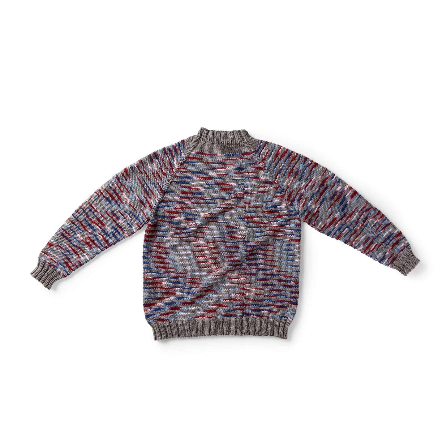 Red Heart Knit Striped Raglan Pullover