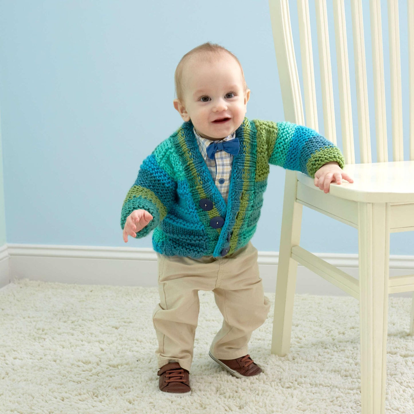 Red Heart Soft Essentials Knit Baby Cardigan