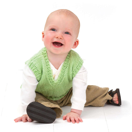 Red Heart Knit Vested Baby Boy