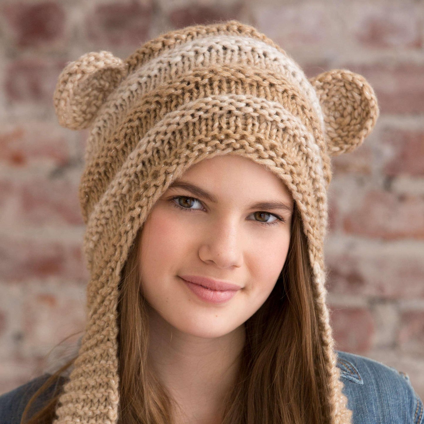 Red Heart Knit Teddy Love Hat