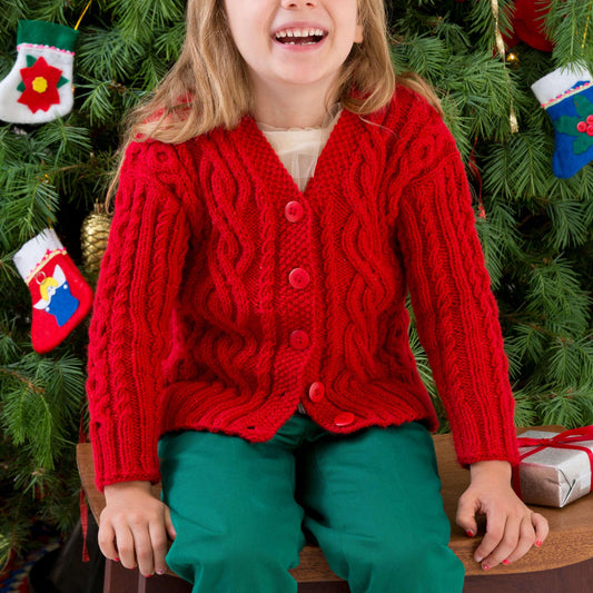 Red Heart Knit Waiting For Santa Sweater