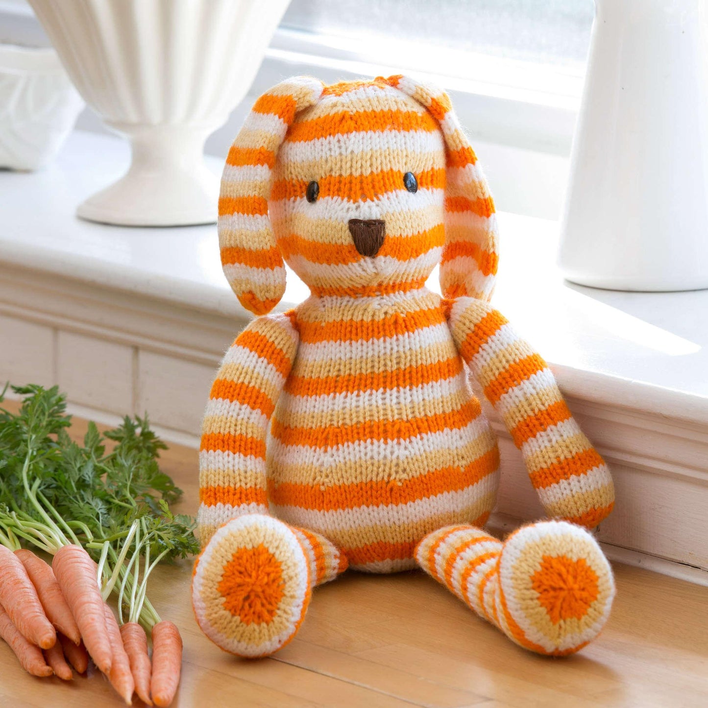 Red Heart Knit Striped Sunshine Bunny