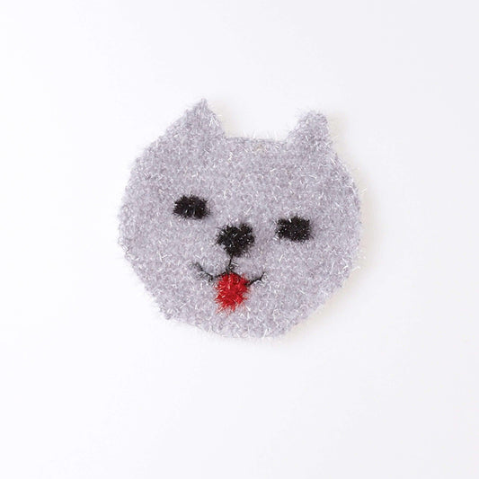 Red Heart Knit Sweet Kitty Face Scrubby