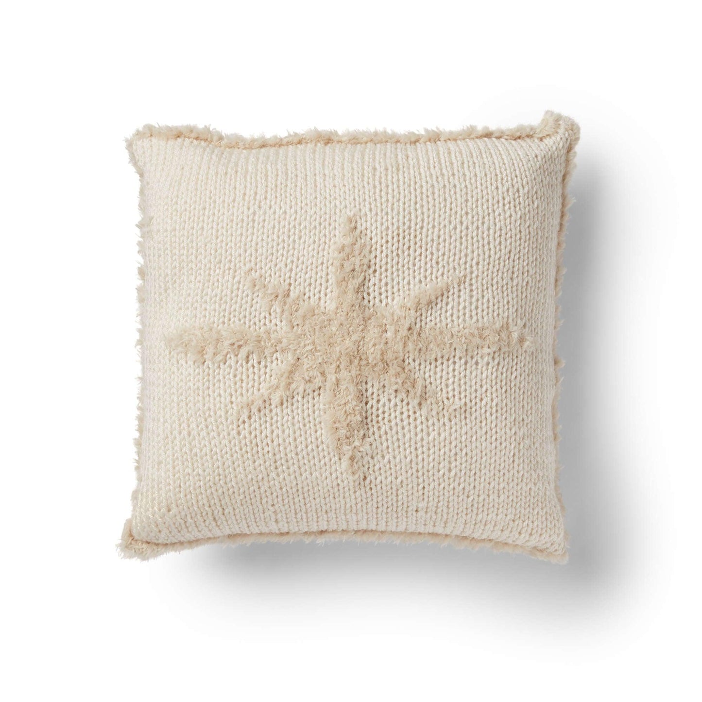 Red Heart Knit Texture Star Pillow