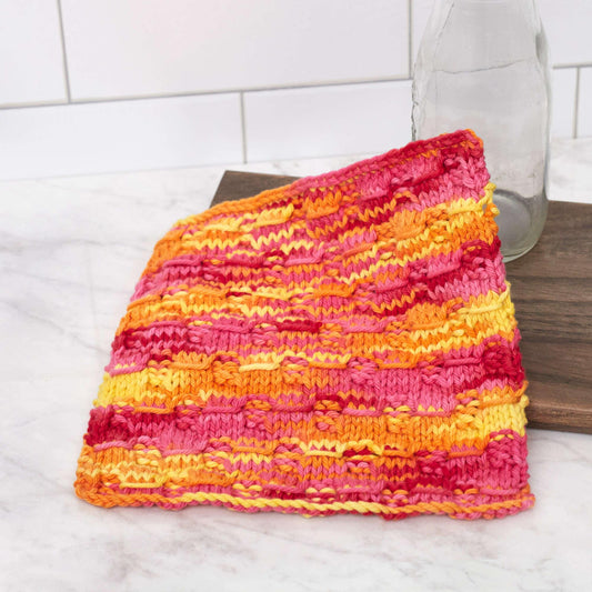 Red Heart Knit Wrapped Stitches Washcloth