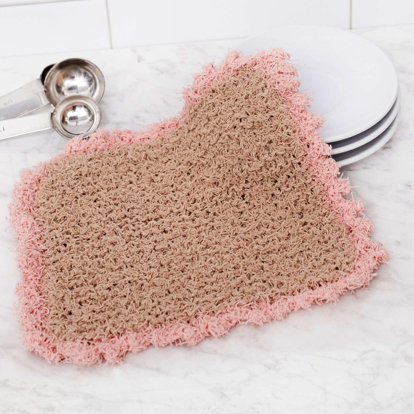 Red Heart Picot Edge Knit Washcloth