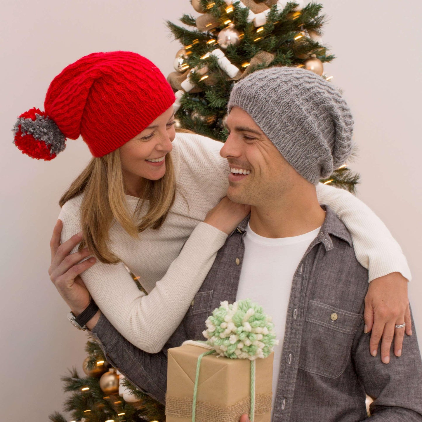 Red Heart Knit Unisex Slouchy Hats