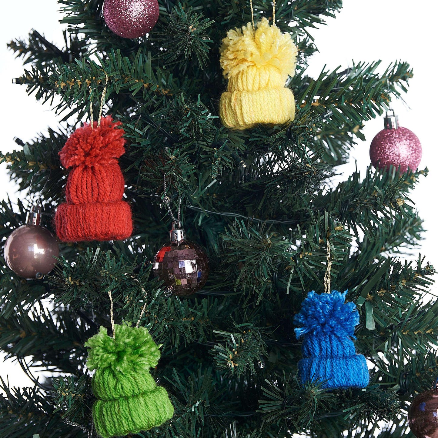 Red Heart Craft Little Yarn Hat Ornaments