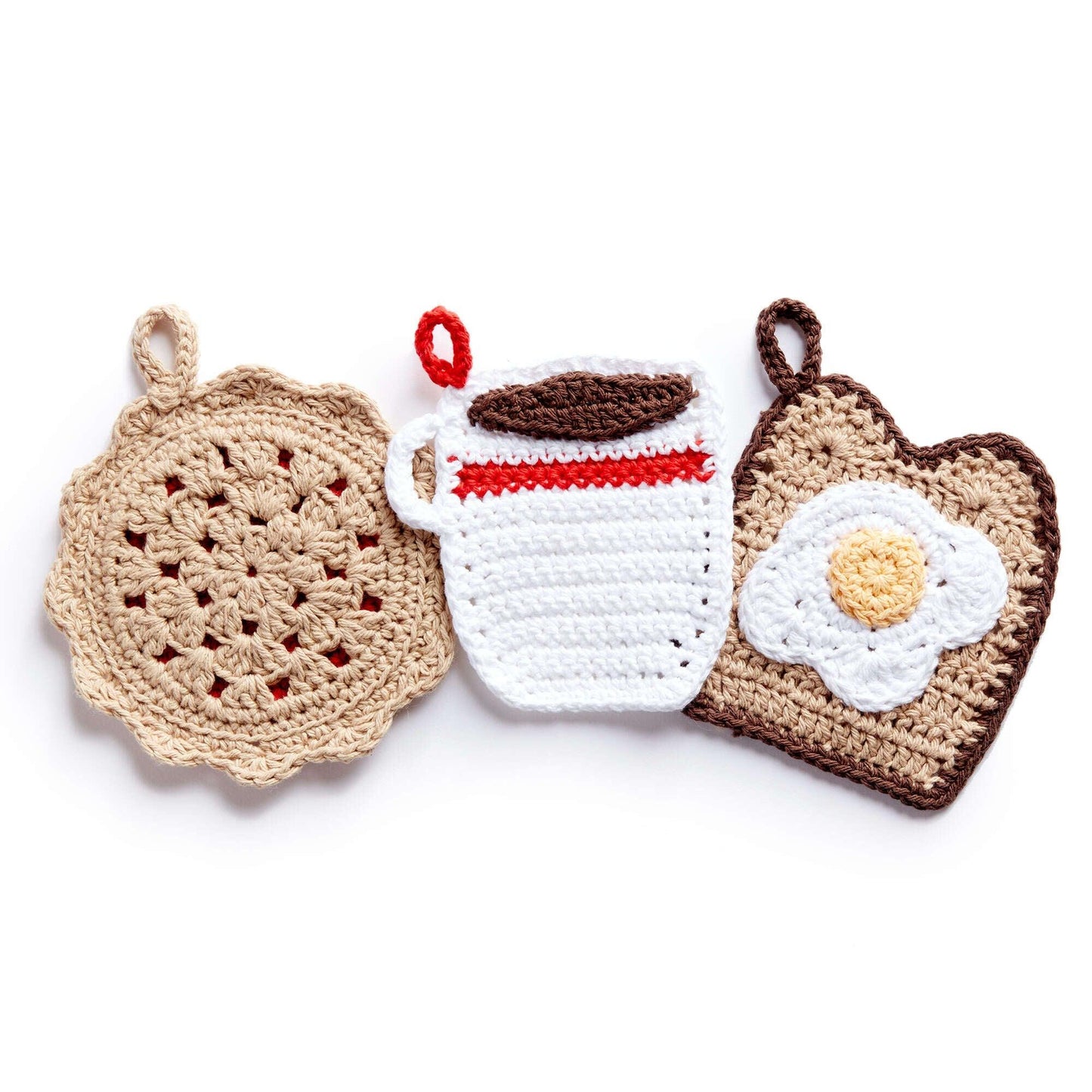 Lily Sugar'n Cream Crochet Pot Holder Diner Trio*