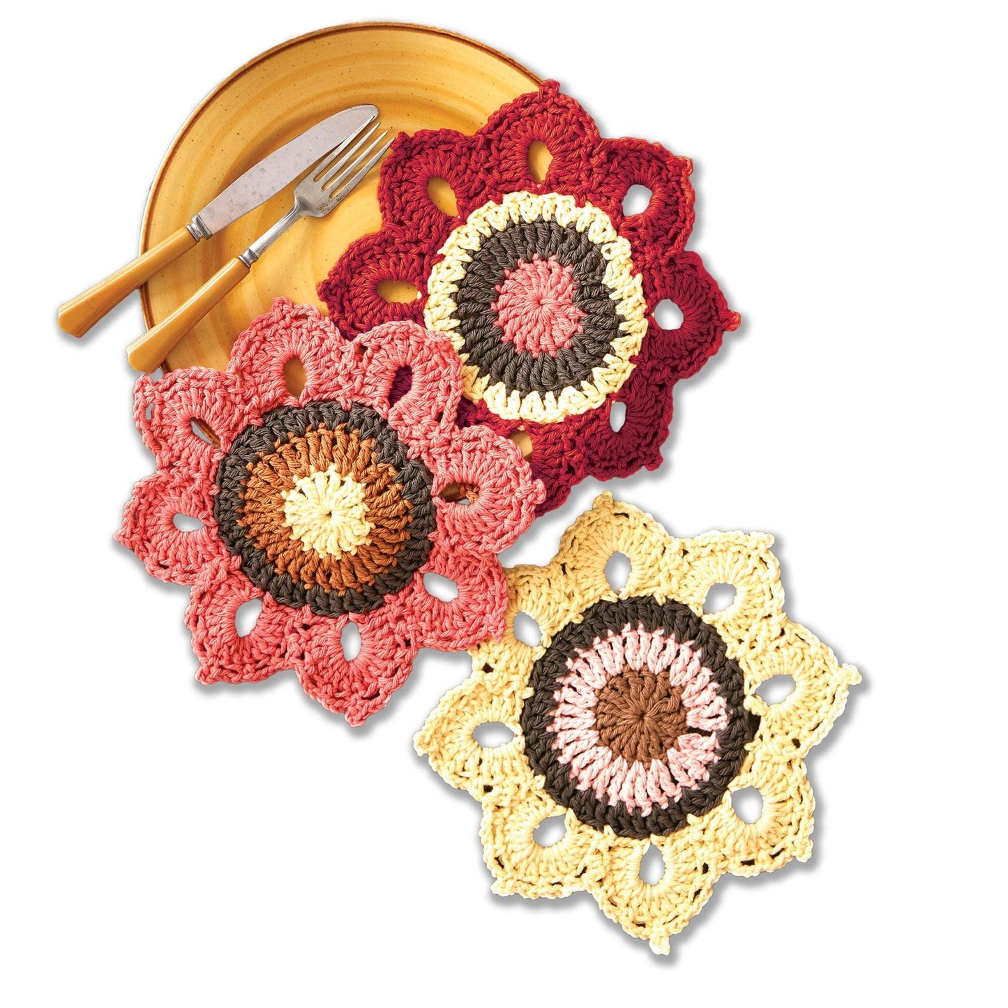 Lily Sugar'n Cream Woodsy Sunflower Crochet Dishcloths